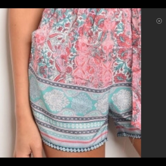 NWT BeBop mint coral rompers - Picture 3 of 3